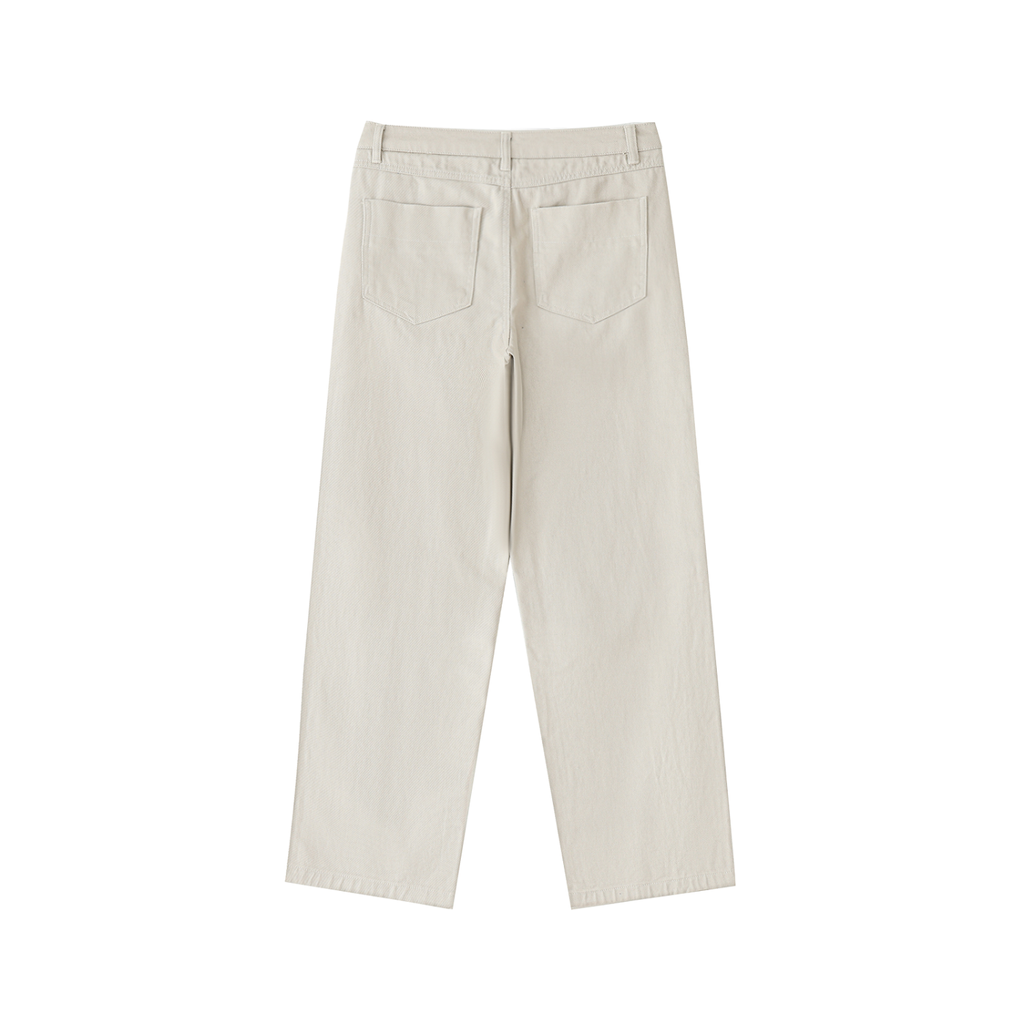 Heavyweight Straight-Leg Pants – Cream