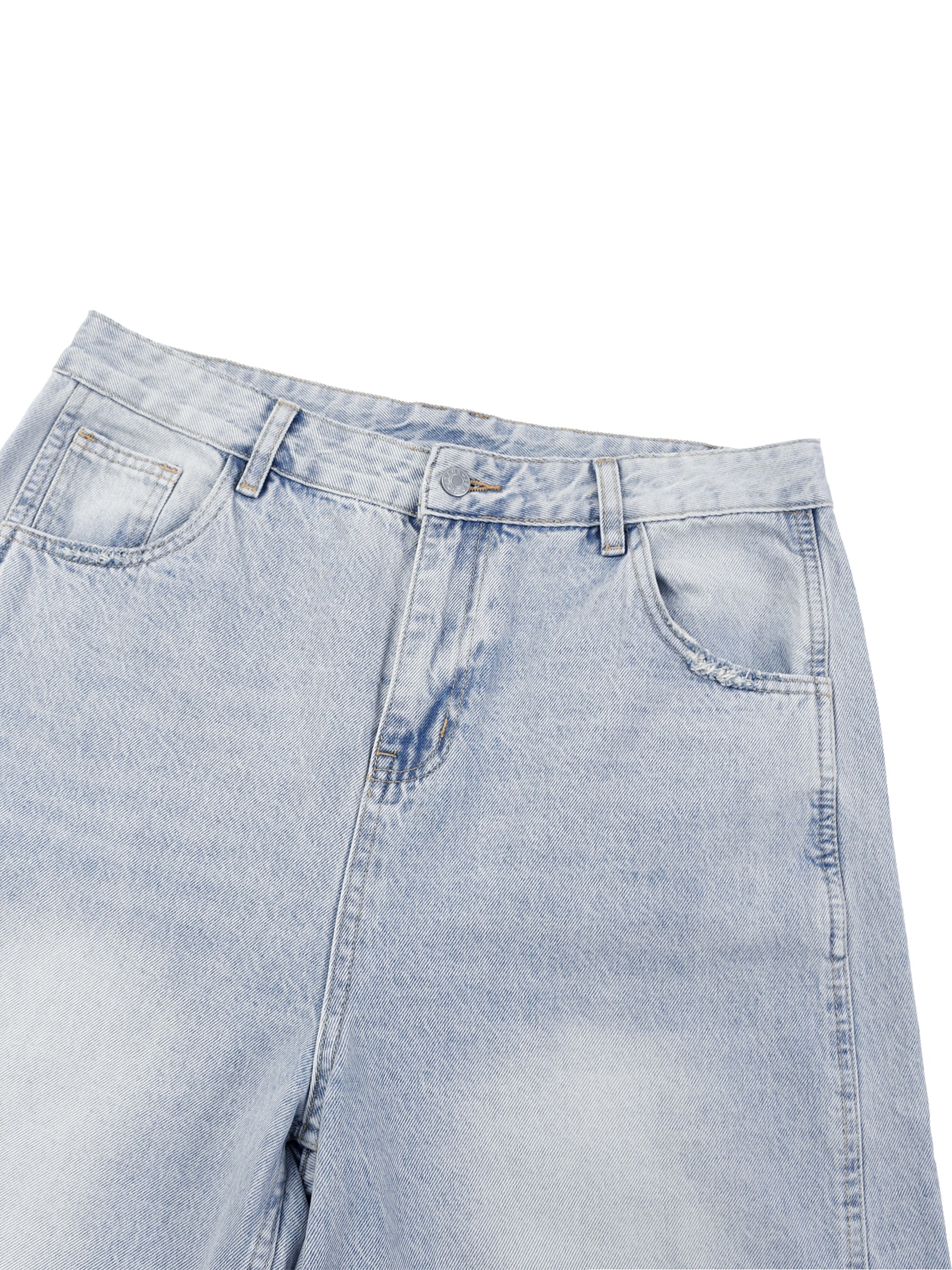 Vintage Wash Barrel Jeans – Light Blue