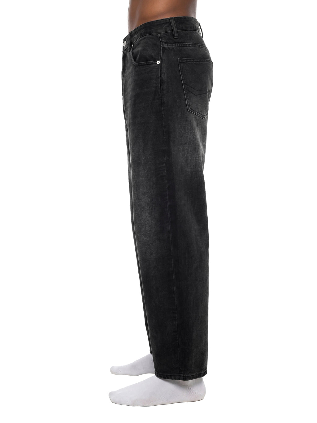 Vintage Wash Barrel Jeans – Washed Black