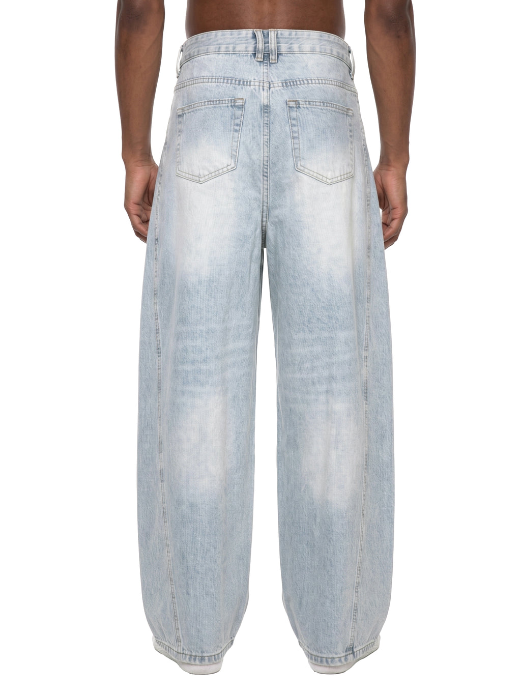 Vintage Wash Barrel Jeans – Light Blue