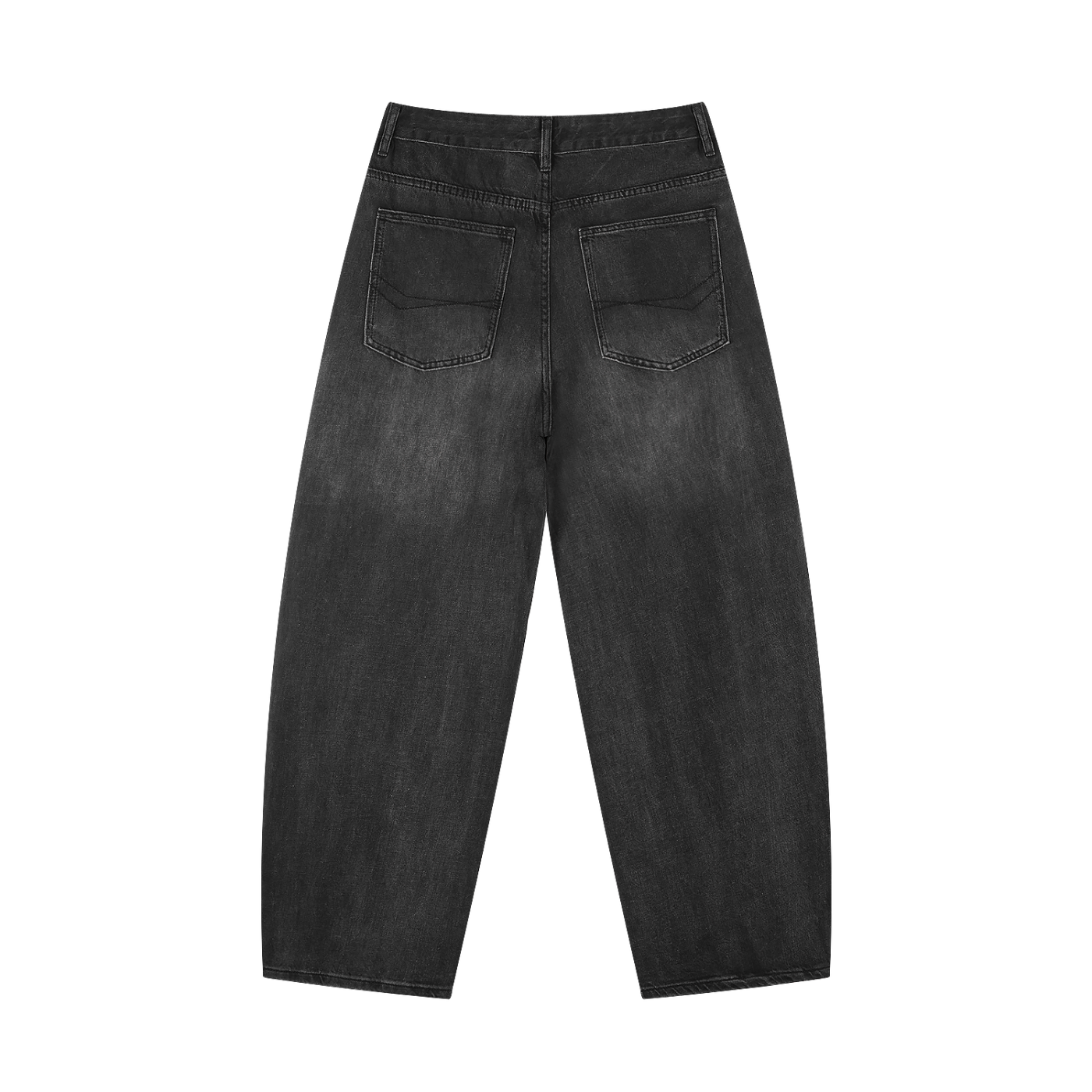 Vintage Wash Barrel Jeans – Washed Black