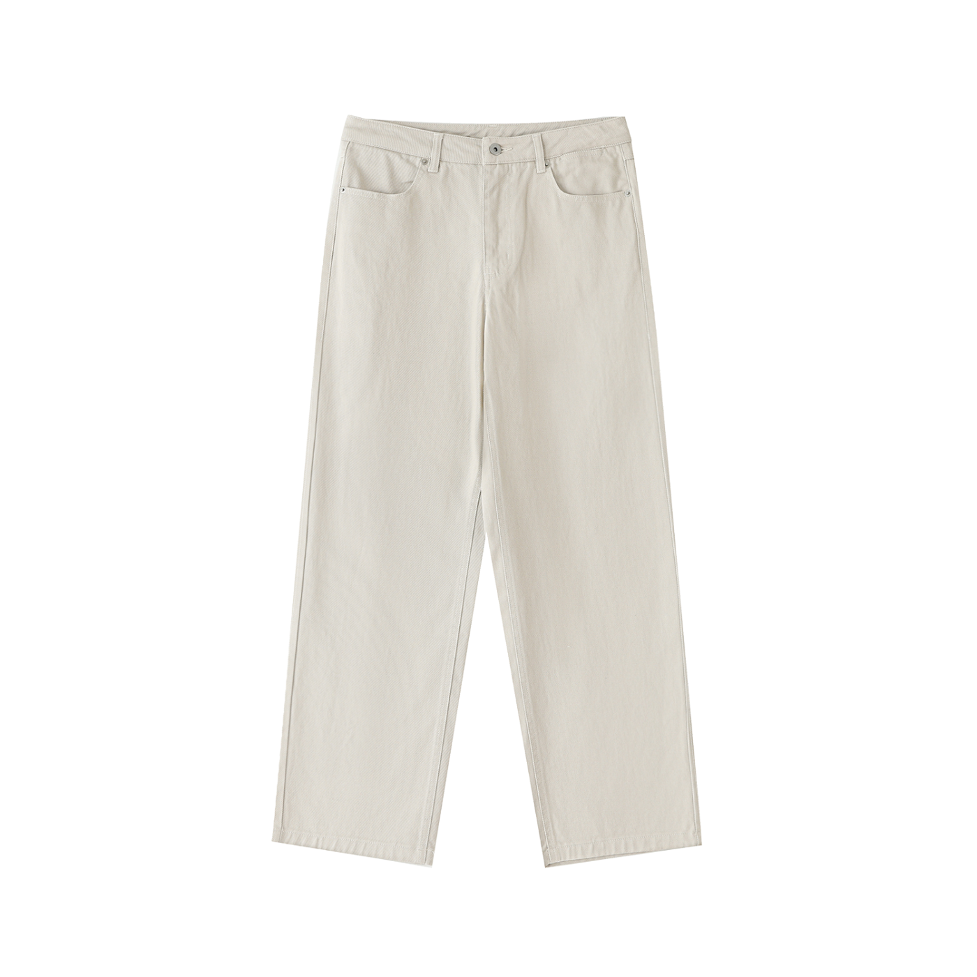 Heavyweight Straight-Leg Pants – Cream