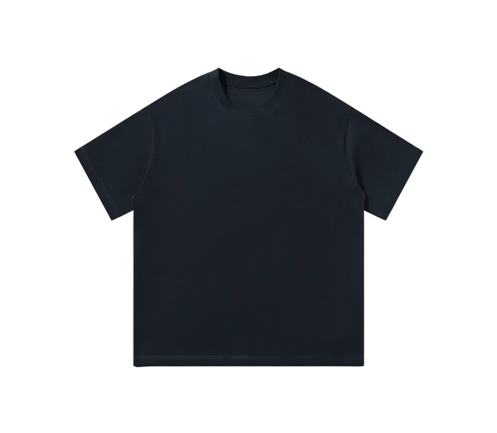 Oversized Cotton T-Shirt – Navy